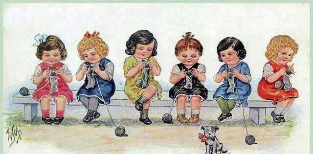 Sitting knitting